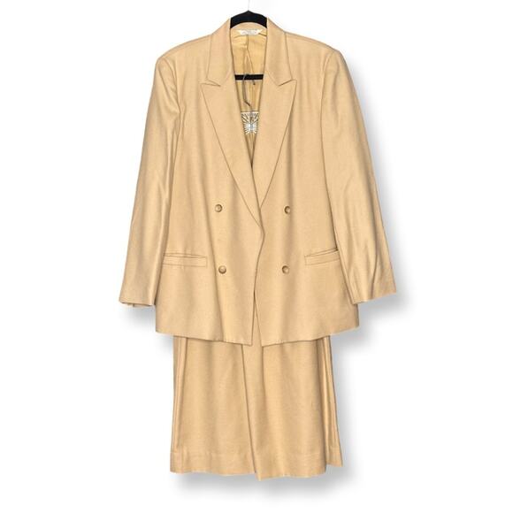 Vintage Bonders Co Wool Camel Skirt And Blazer Set - Picture 1 of 10